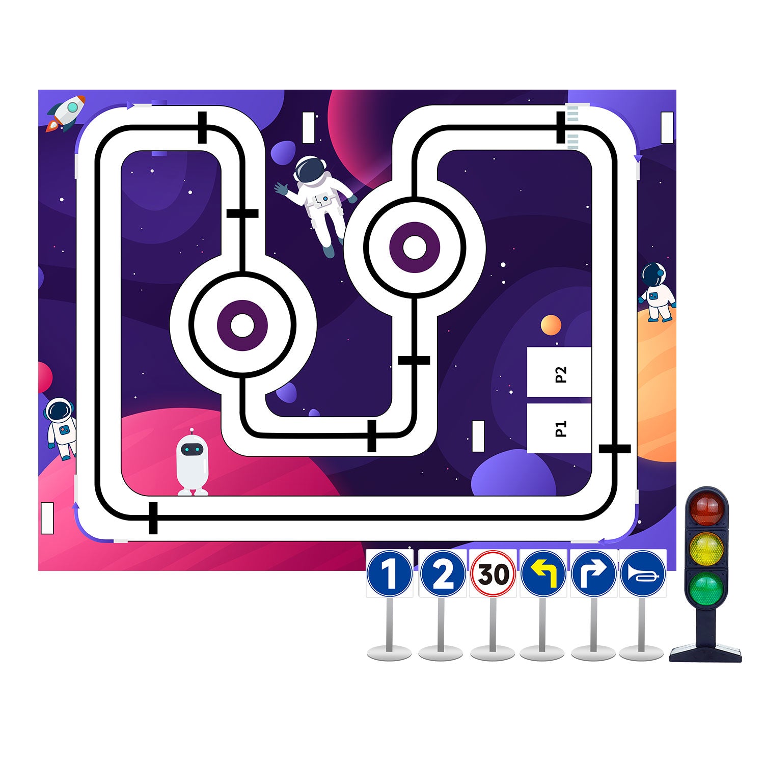 Autopilot Track Map 2m*1.5m for robot car tracking/identify road sign