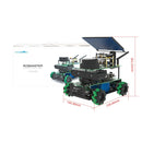 Yahboom ROSMASTER X3 packaging shell and actual product photography with additional dimension data parameters