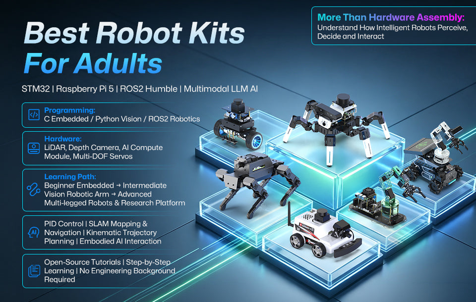 Best Robot Kits for Adults: AI Robotics, Raspberry Pi, ROS2, and Advanced DIY Projects