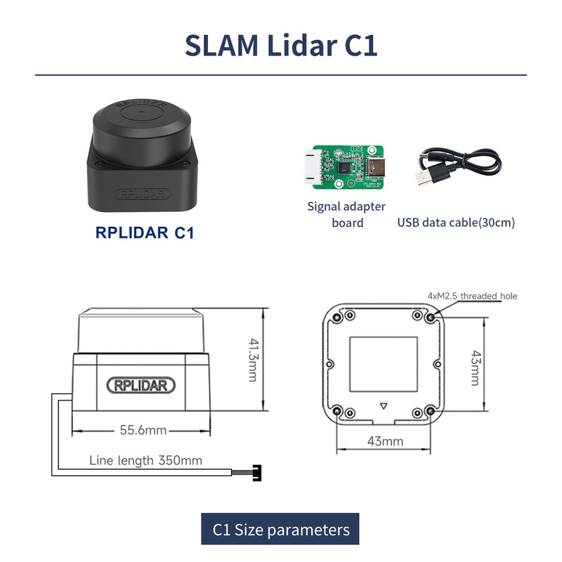 Slamtec RPLIDAR Lidar SLAM C1 A1 A2 S2 S2LS3 support Mapping navigation for ROS/ROS2