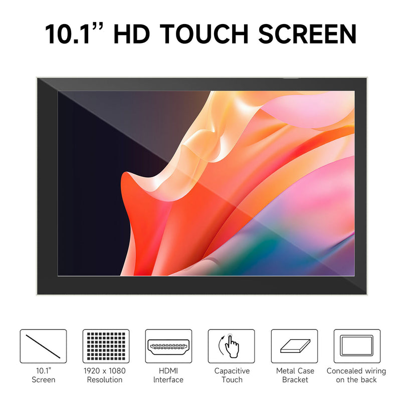 10.1-inch capacitive touch screen with metal case bracket