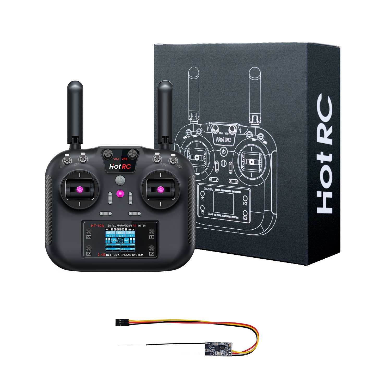 HOT RC 2.4G RC 10CH Transmitter FHSS and SBUS/PWM receiver For Drone and Smart Car
