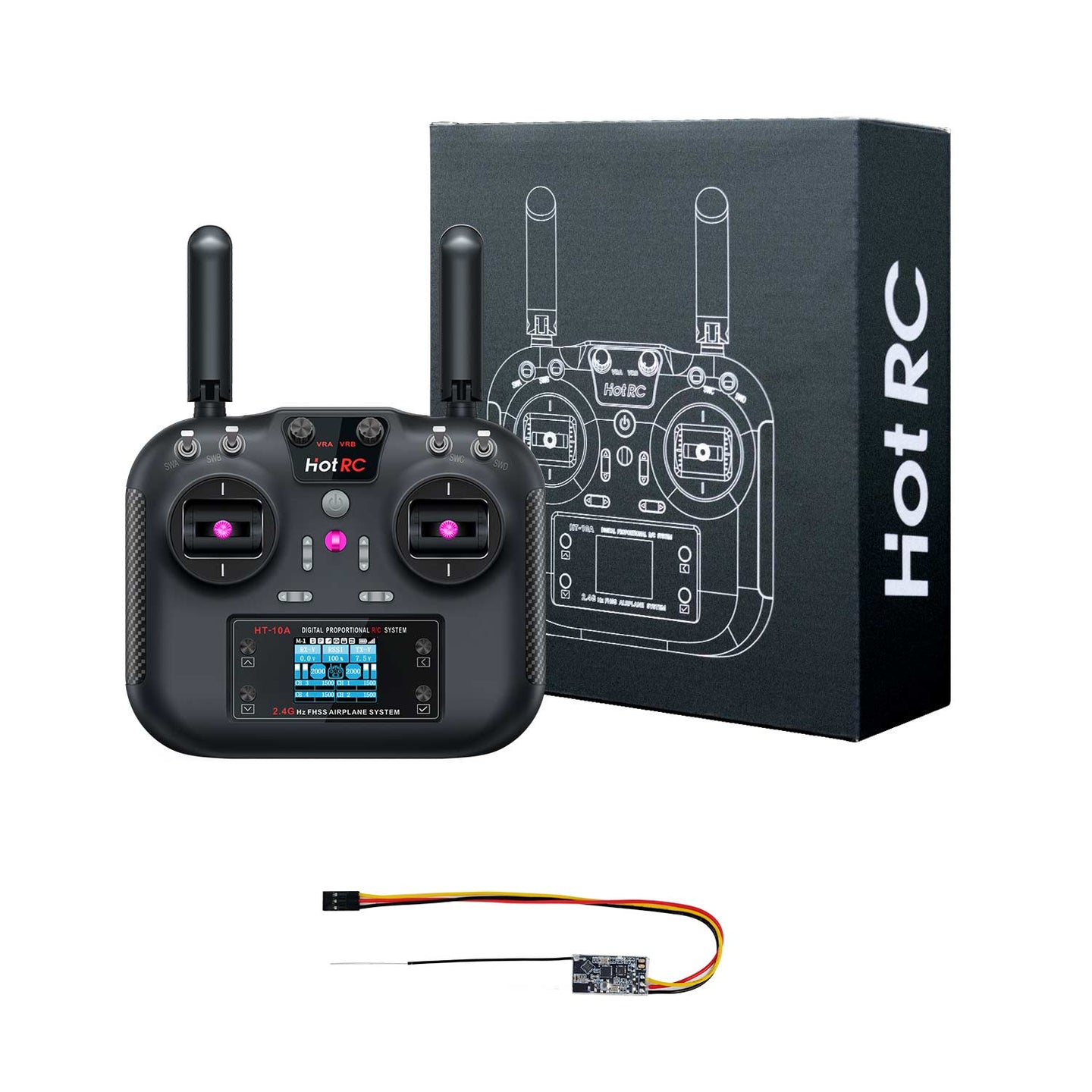 HOT RC 2.4G RC 10CH Transmitter FHSS and SBUS/PWM receiver For Drone and Smart Car