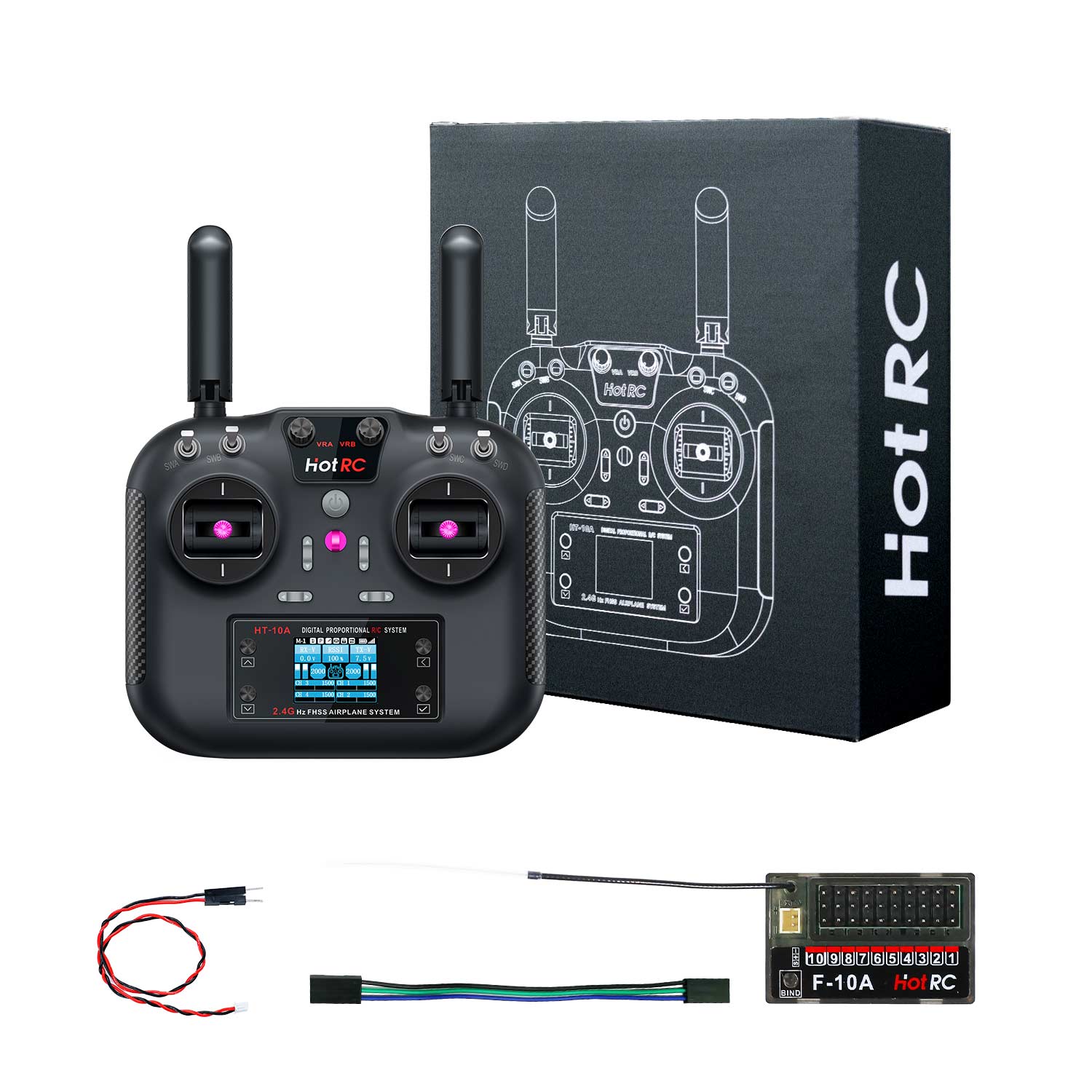 HOT RC 2.4G RC 10CH Transmitter FHSS and SBUS/PWM receiver For Drone and Smart Car