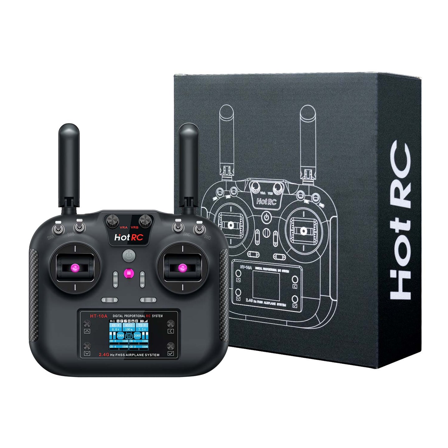 HOT RC 2.4G RC 10CH Transmitter FHSS and SBUS/PWM receiver For Drone and Smart Car