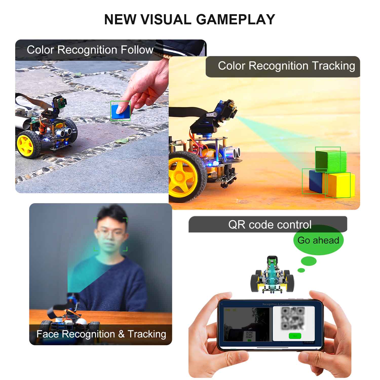 Voiture robotisée Raspbot AI Vision avec caméra FPV pour RPi5