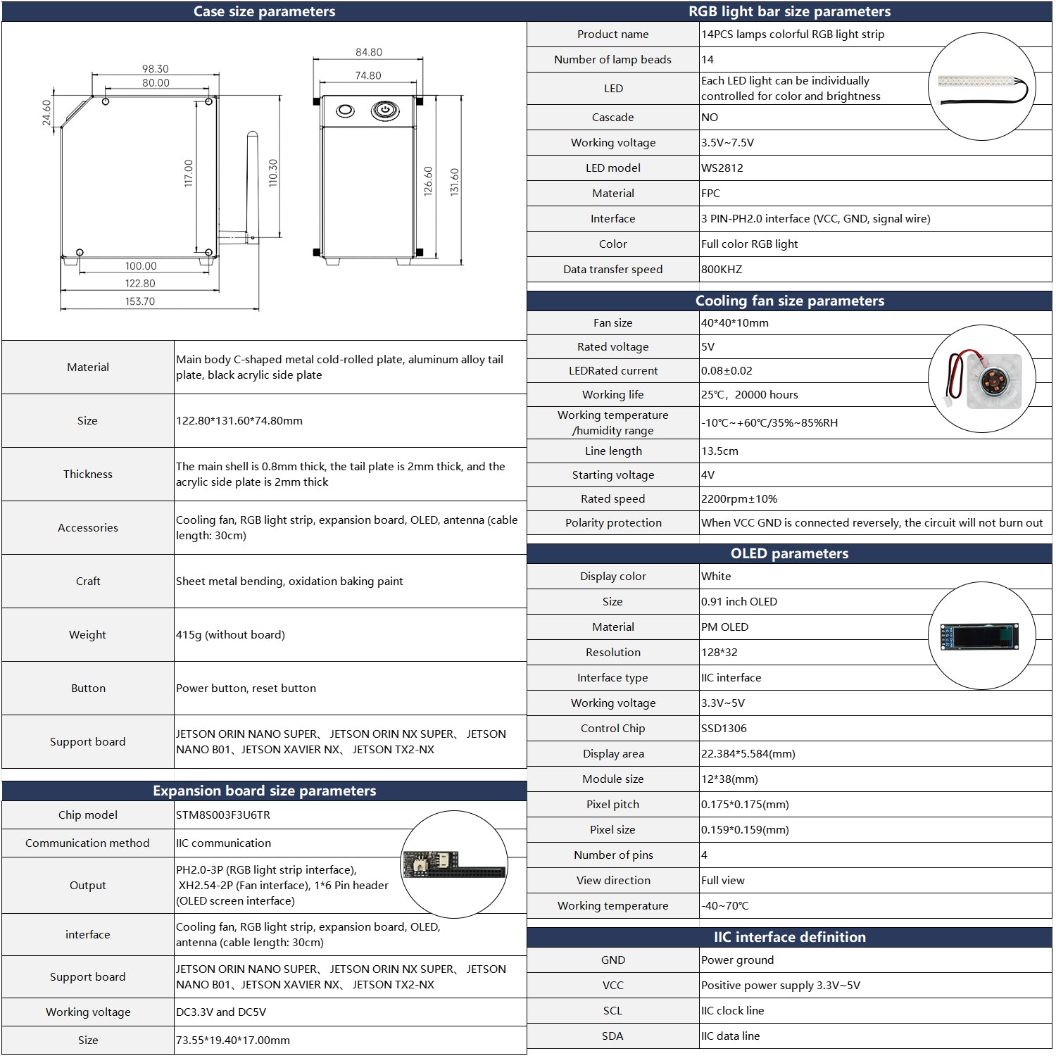 Jetson MINI CUBE NANO Case support Jetson NANO/Orin NANO SUPER/Orin NX SUPER/Xavier NX/TX2 NX