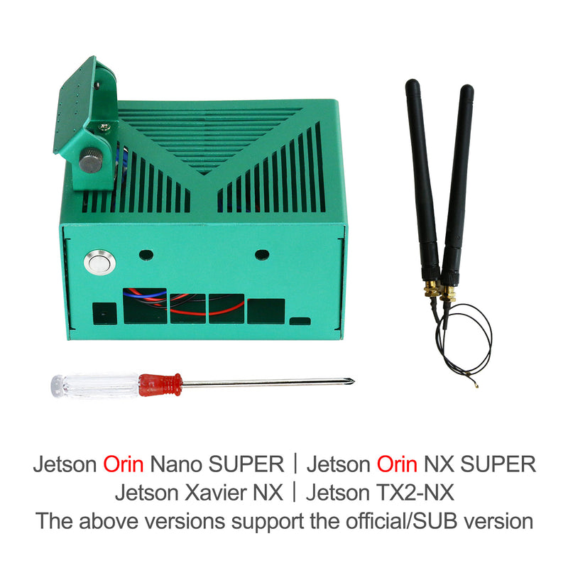 Boîtier en alliage d'aluminium vert Yahboom pour NVIDIA Jetson NANO B01/Xavier NX/TX2 NX/Orin NX/Orin NANO
