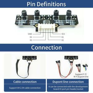 Yahboom 4 channel infrared tracking sensor module(XH2.54-6Pin port)