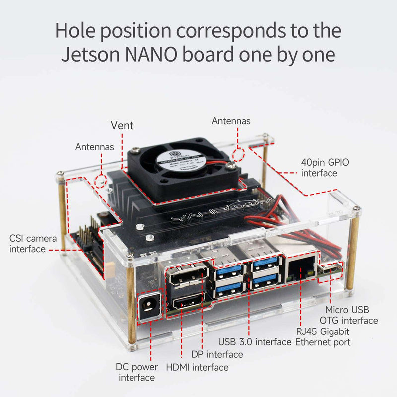 Jetson Nano Board Acrylic Case without camera bracket for Jetson NANO 4G/2GB/SUB