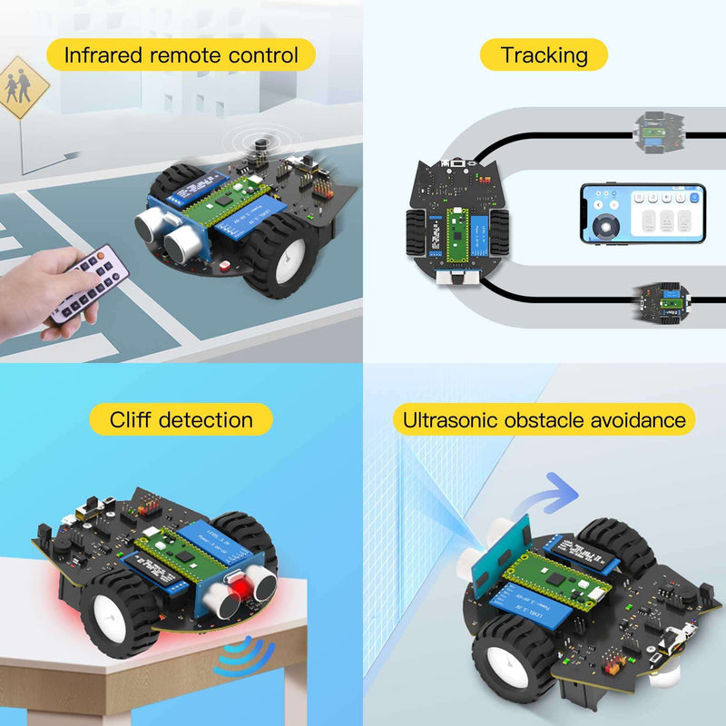 Yahboom Raspberry Pi Yahboom Raspberry Pi Pico Car Robot Kit Adopt MicroPython Programming