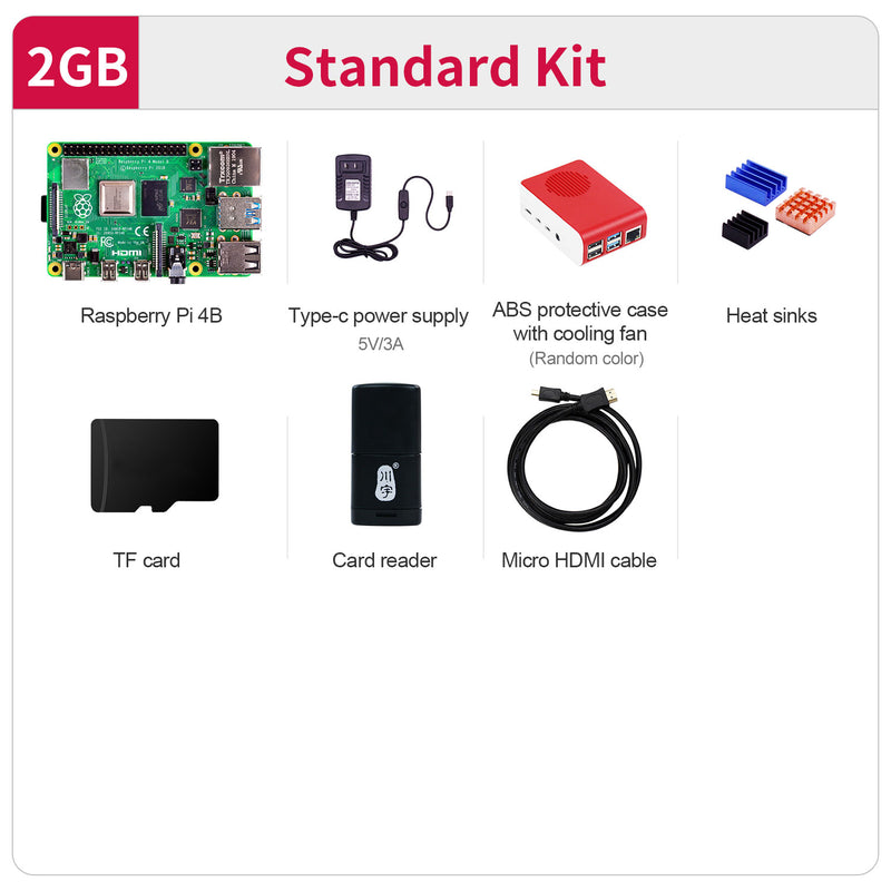 Raspberry Pi 4B board and starter kit