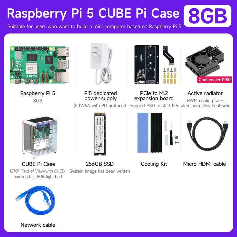 Raspberry Pi 5 board(Multiple kits with different accessories for choice)