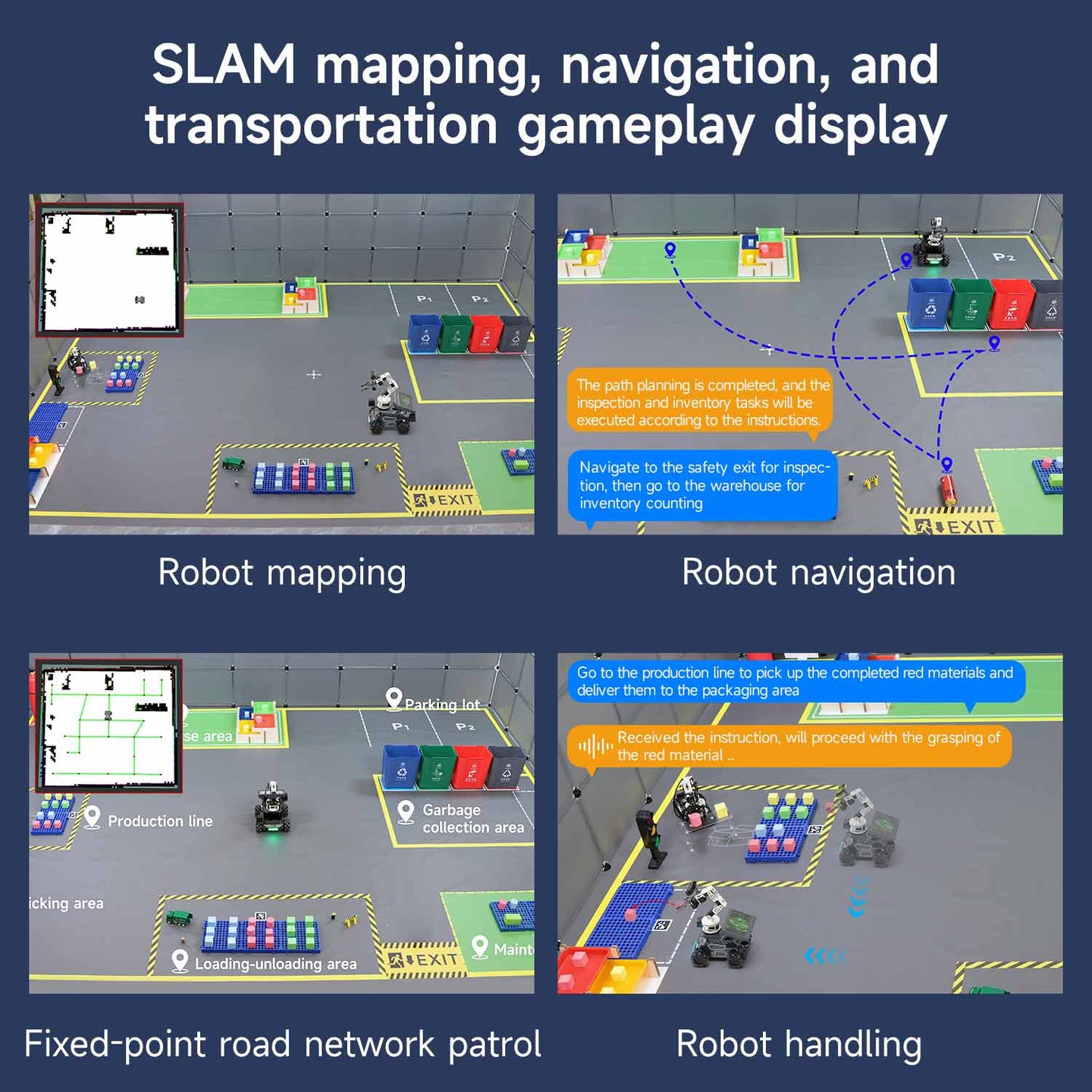 Yahboom sandbox map for robotics AI large model scenario(4.1M*3M)