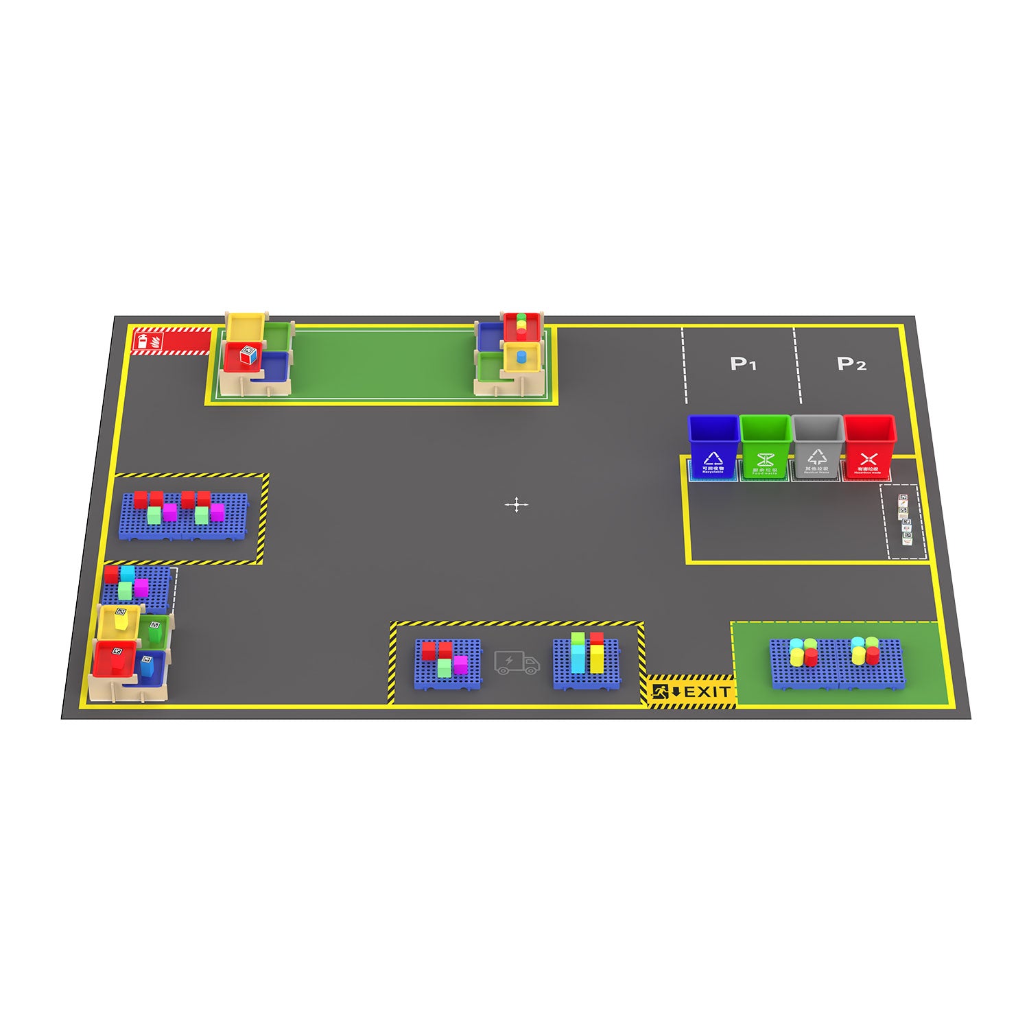 Yahboom sandbox map for robotics AI large model scenario(4.1M*3M)