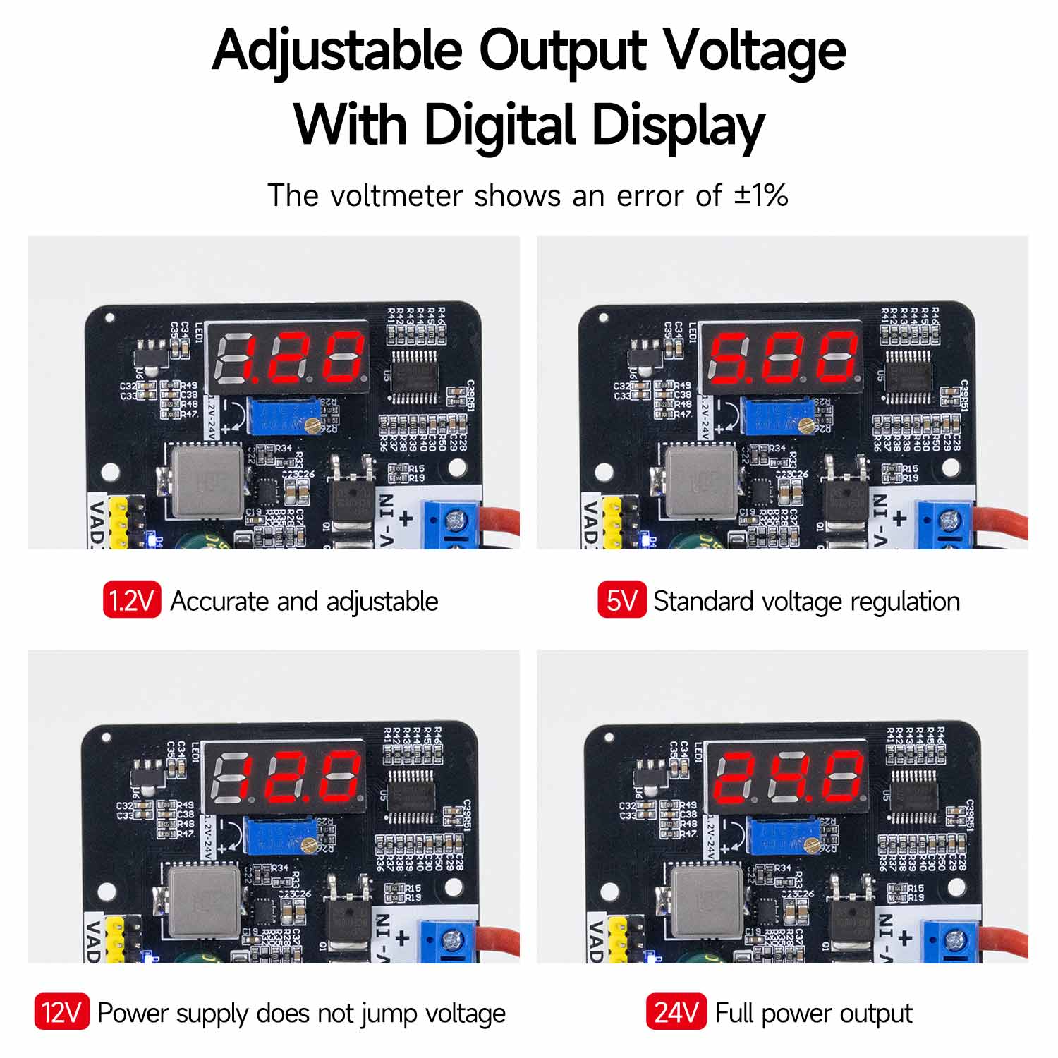 DC -DC 6V-24V to 1.2V-24V 5V 3.3V Adjustable voltage reduction and stabilization module