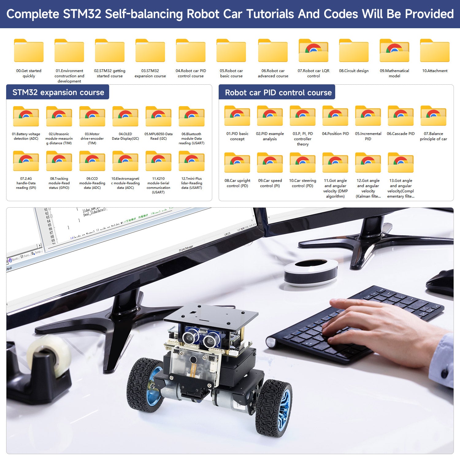 Kit de chasis de coche robot con autoequilibrio