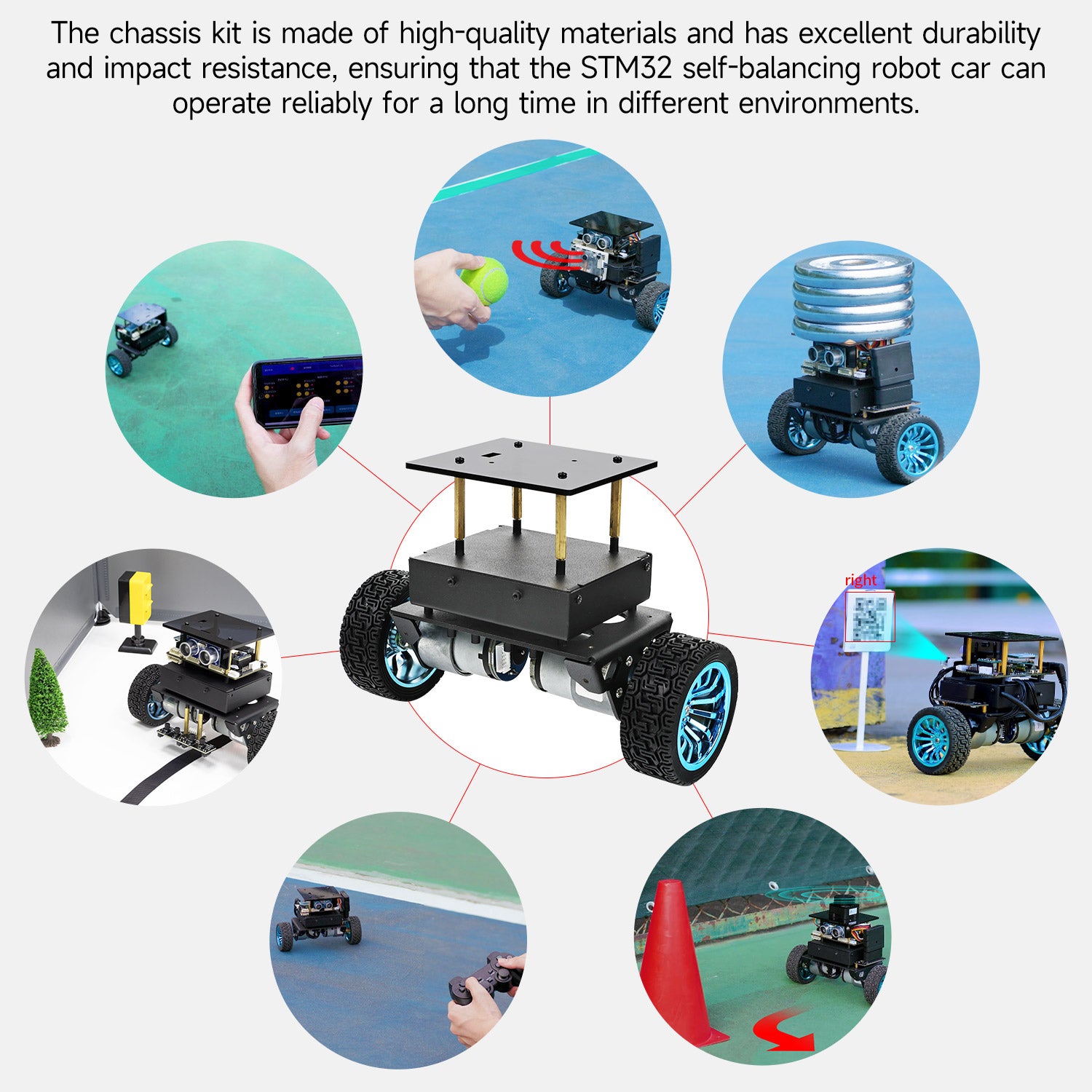 Kit de chasis de coche robot con autoequilibrio