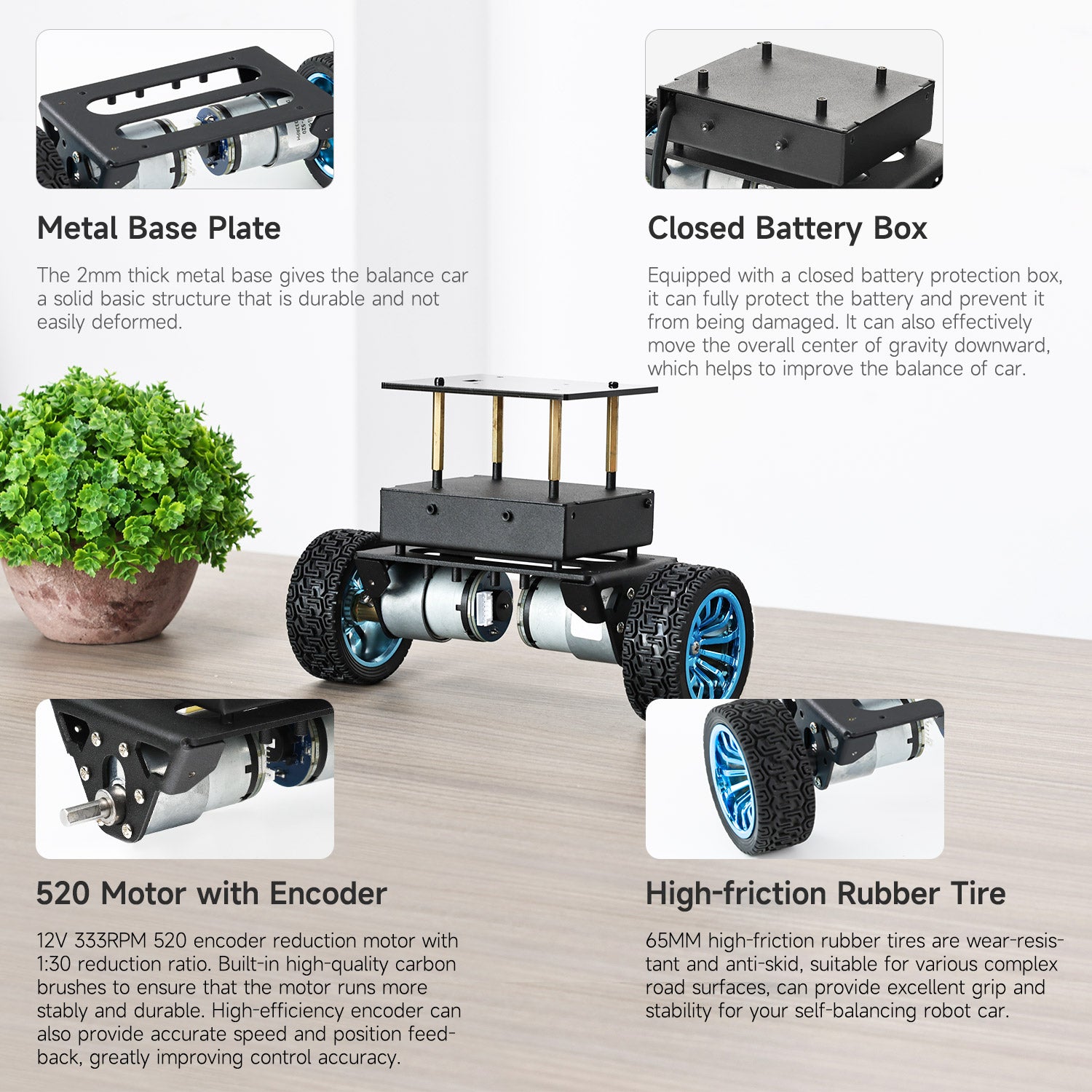 Kit de chasis de coche robot con autoequilibrio