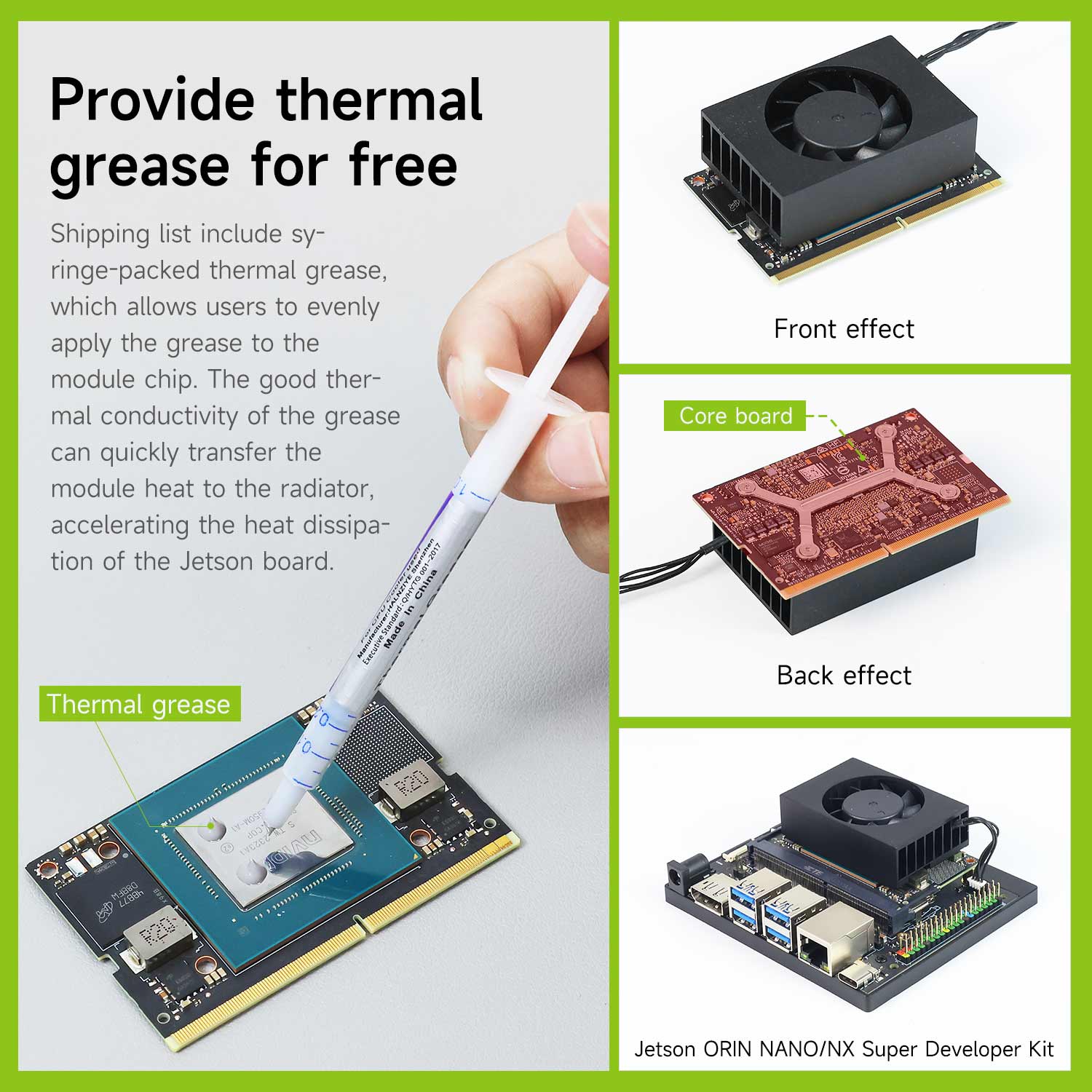 Adjustable Cooling Fan and heat dissipation for Jetson ORIN Series