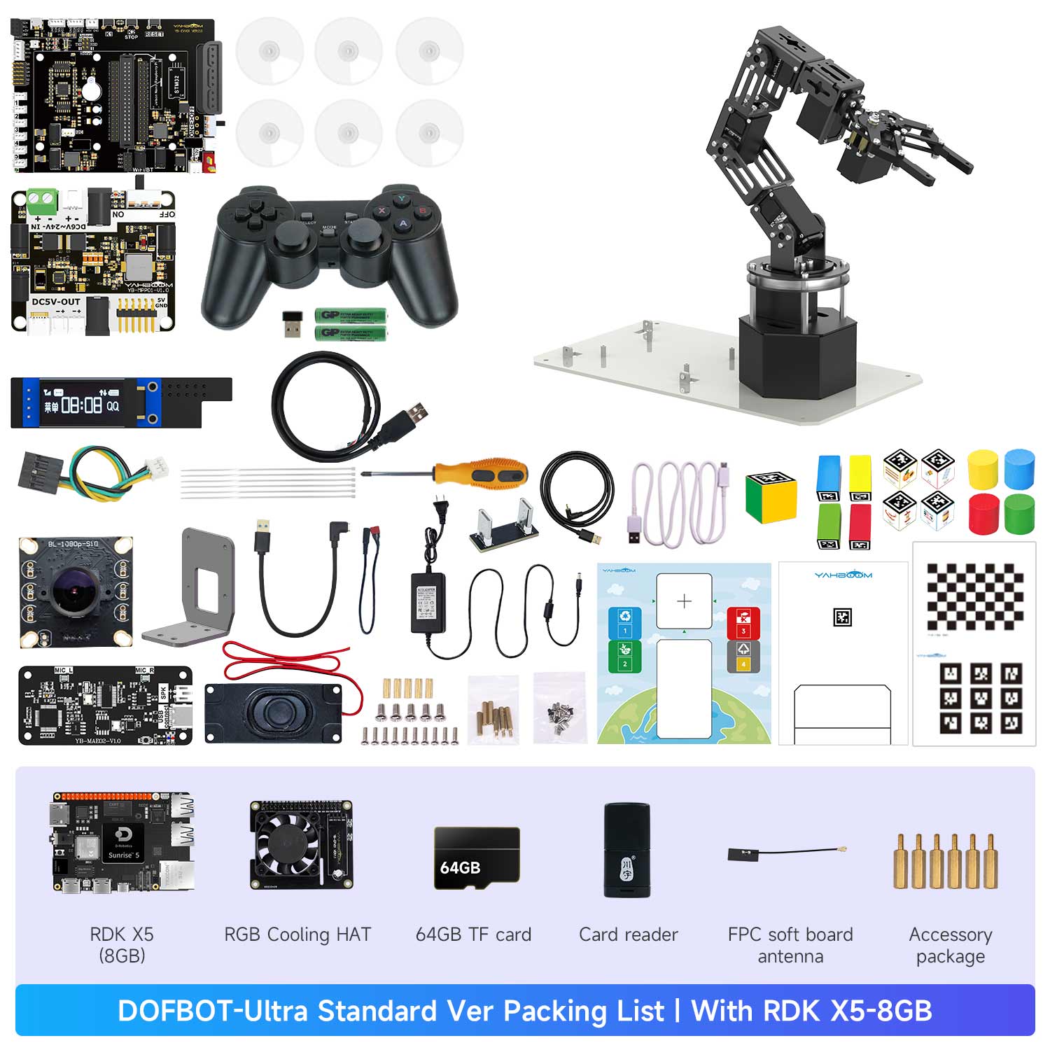 DOFBOT Ultra AI Large Language Model  3D Depth Vision Robotic Arm for RDK X5/RaspberryPi 5