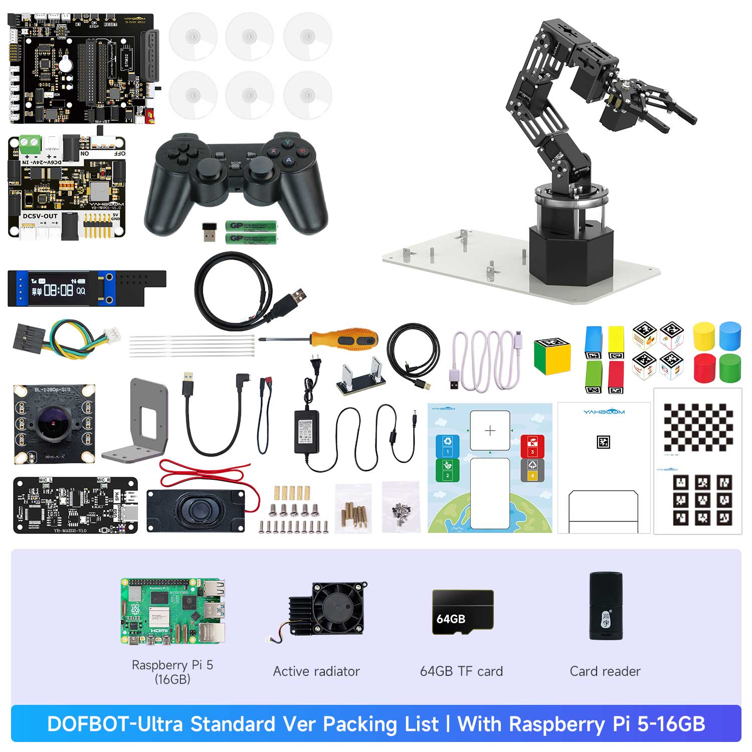 DOFBOT Ultra AI Large Language Model  3D Depth Vision Robotic Arm for RDK X5/RaspberryPi 5