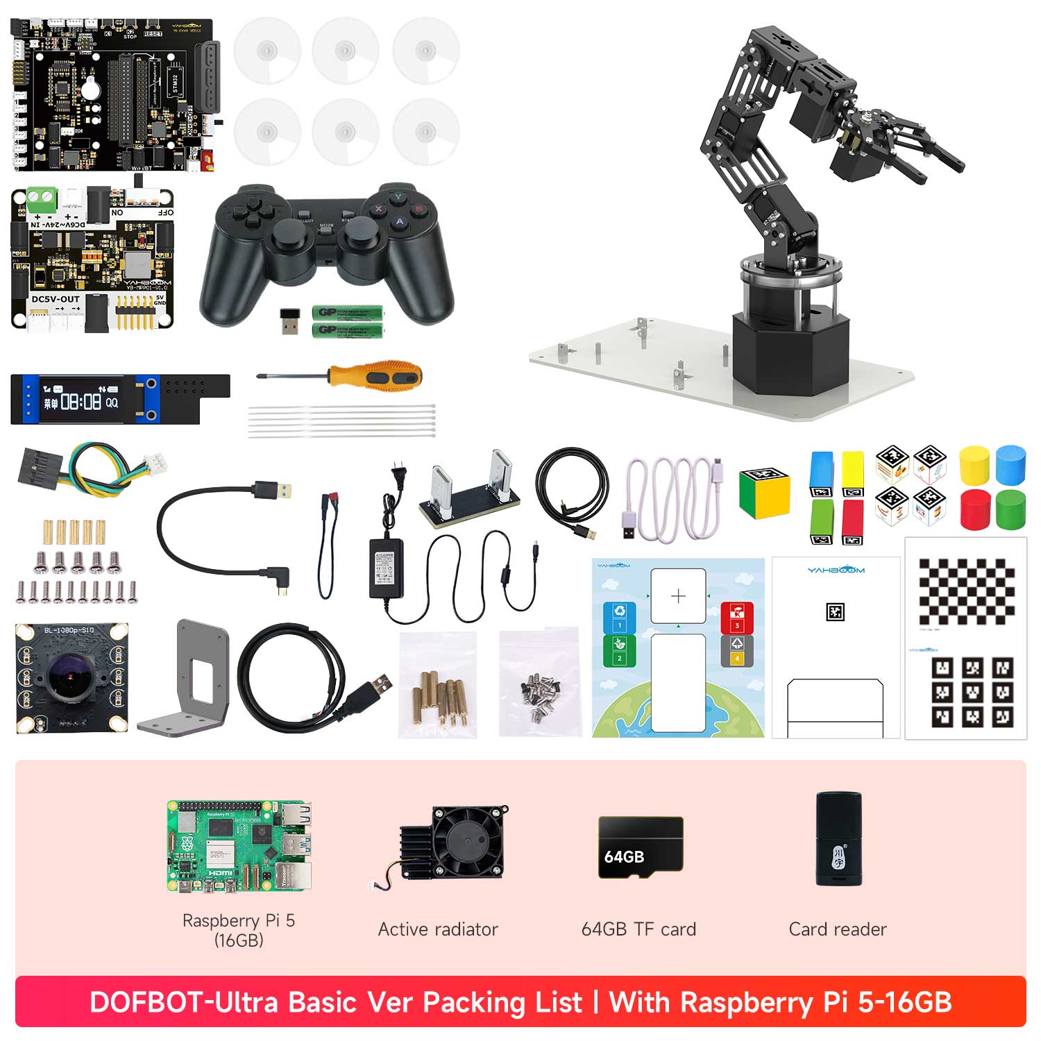 DOFBOT Ultra AI Large Language Model  3D Depth Vision Robotic Arm for RDK X5/RaspberryPi 5