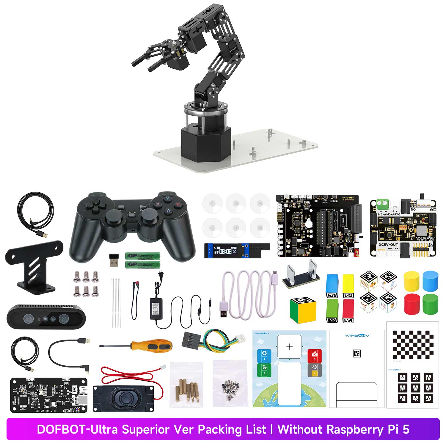 DOFBOT Ultra AI Large Language Model  3D Depth Vision Robotic Arm for RDK X5/RaspberryPi 5