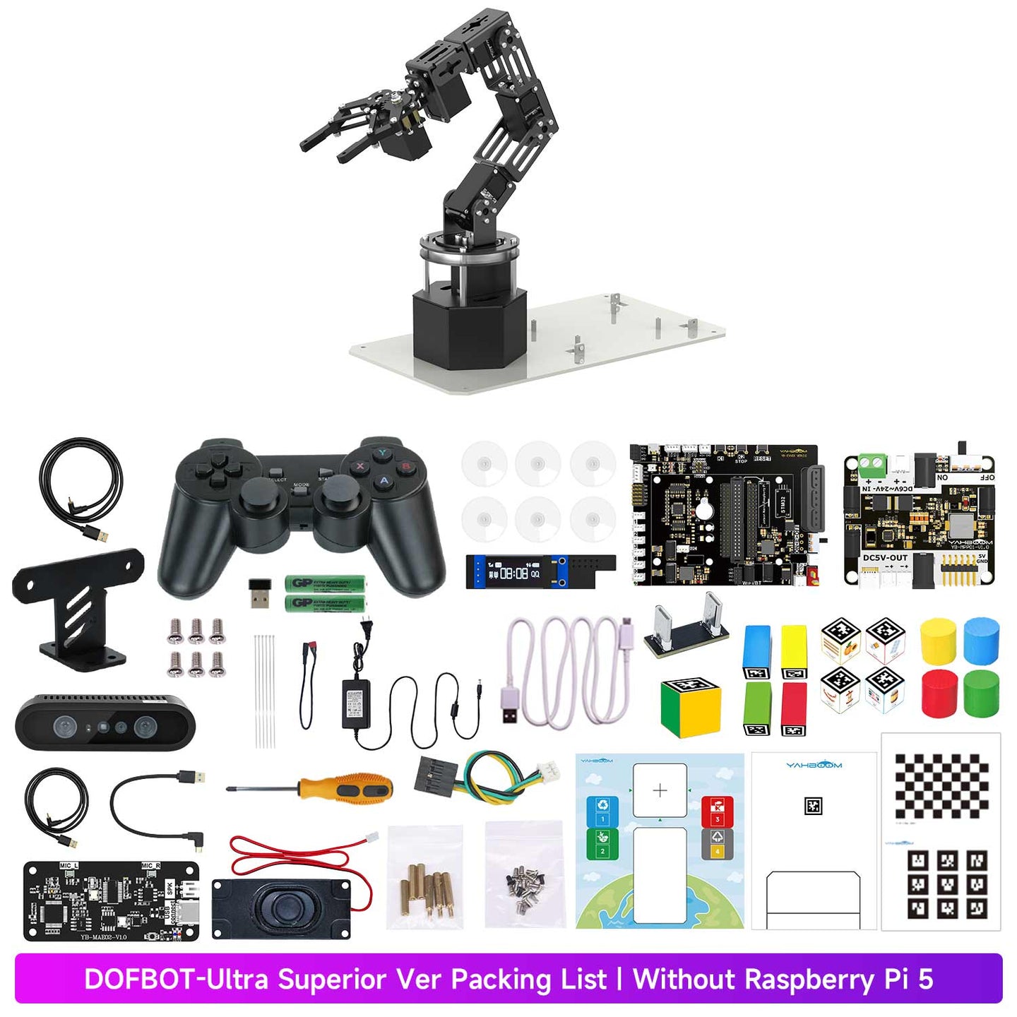 DOFBOT Ultra AI Large Language Model  3D Depth Vision Robotic Arm for RDK X5/RaspberryPi 5