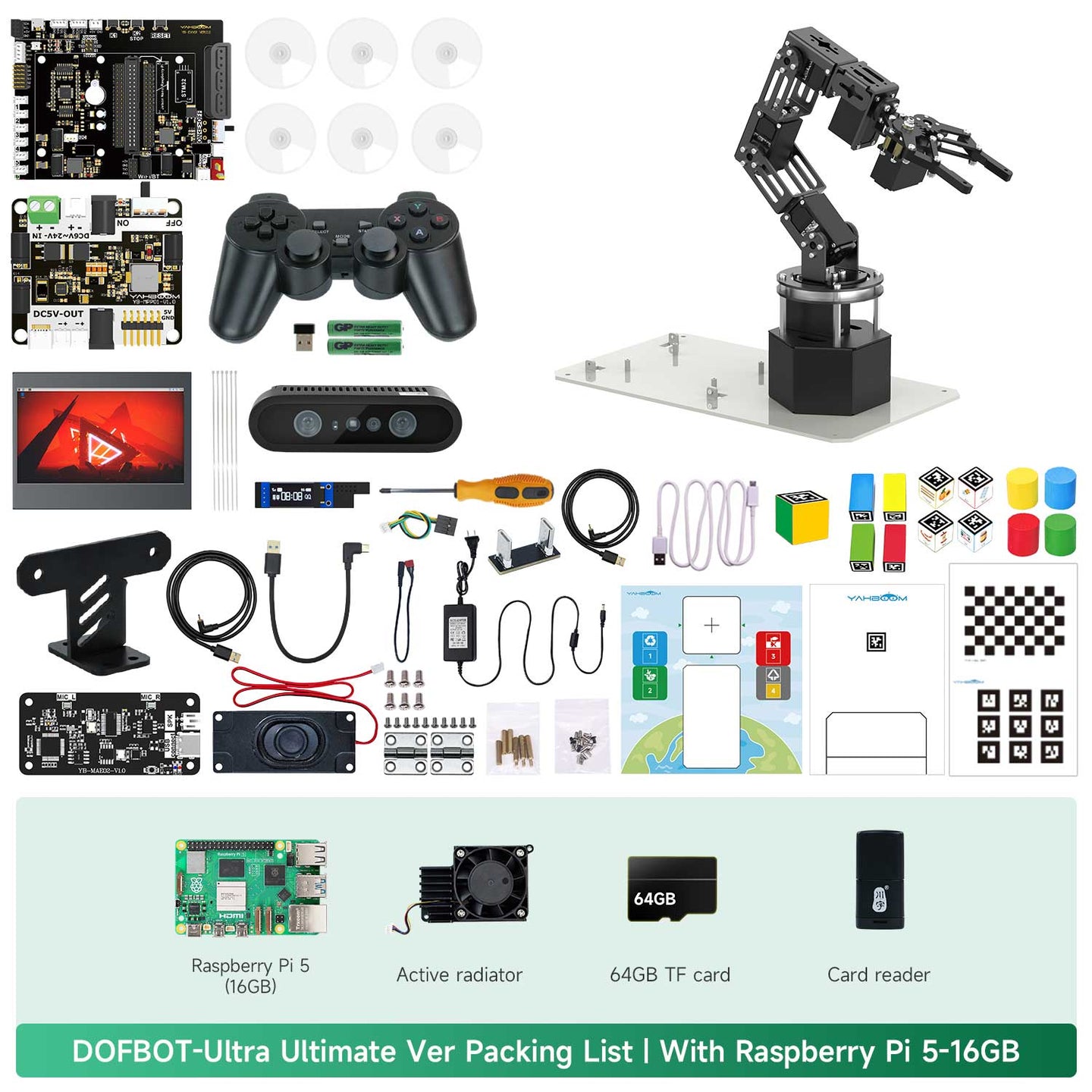 DOFBOT Ultra AI Large Language Model  3D Depth Vision Robotic Arm for RDK X5/RaspberryPi 5