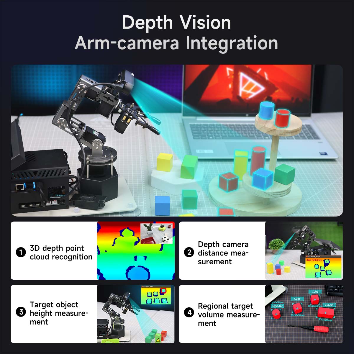 DOFBOT Ultra AI Large Language Model  3D Depth Vision Robotic Arm for RDK X5/RaspberryPi 5