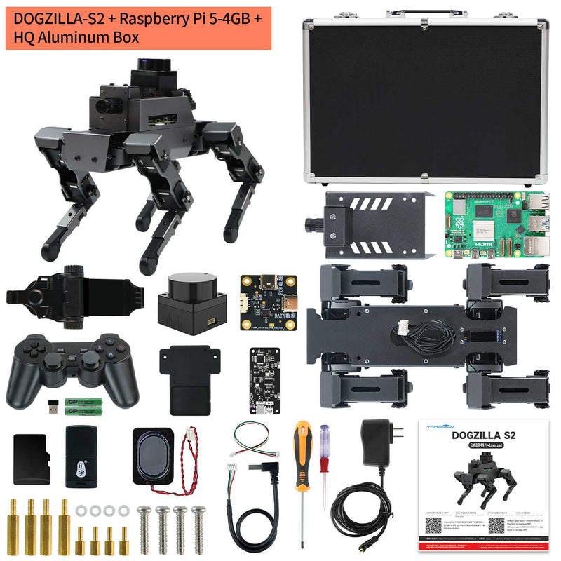 Chien robot 12DOF DOGZILLA S1/S2 pour Raspberry Pi 5 (ROS2-HUMBLE)