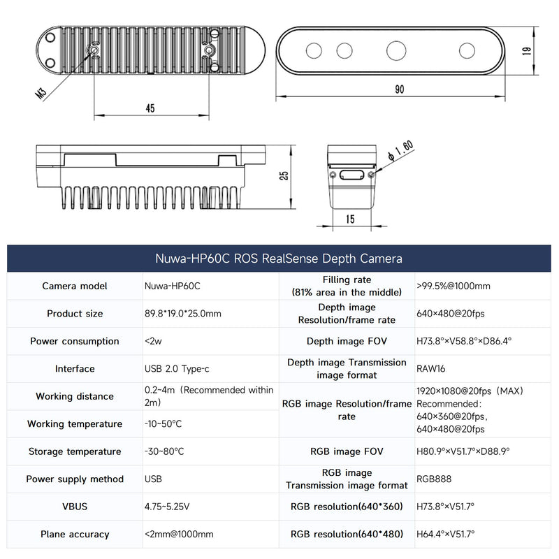 Nuwa-HP60C Depth Camera
