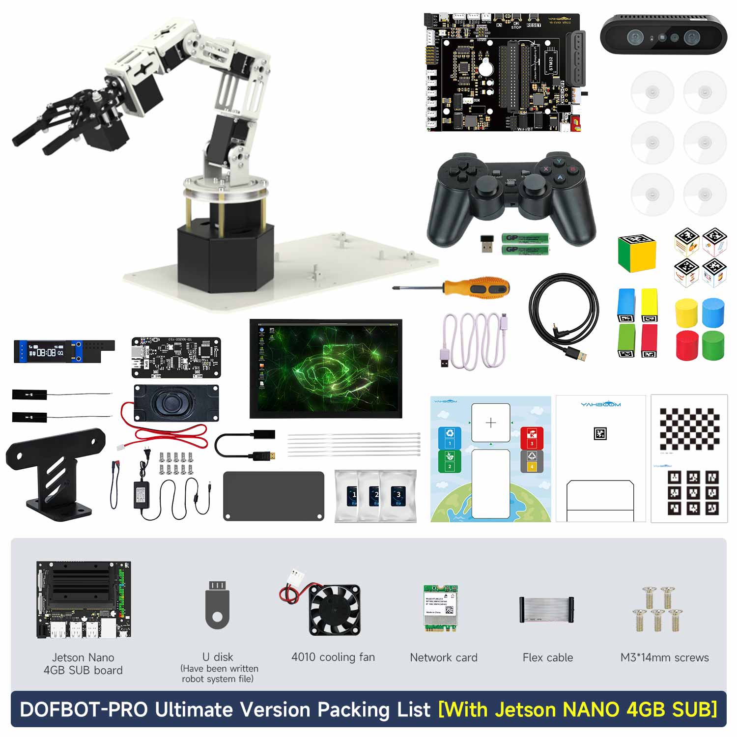 DOFBOT Pro AI Large Language Model  3D Depth Vision Robotic Arm for Jetson NANO 4GB/Orin NANO SUPE/Orin NX SUPER