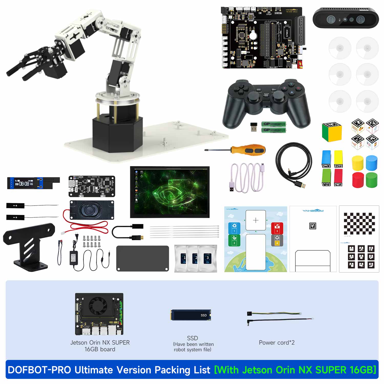 DOFBOT Pro AI Large Language Model  3D Depth Vision Robotic Arm for Jetson NANO 4GB/Orin NANO SUPE/Orin NX SUPER