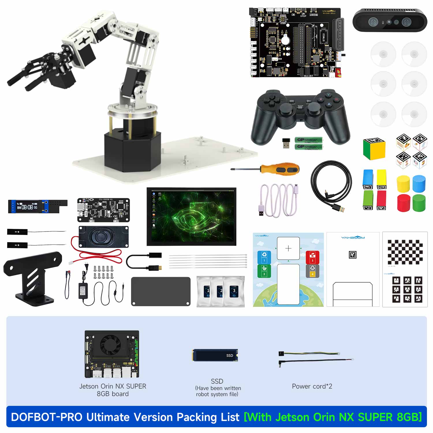 DOFBOT Pro AI Large Language Model  3D Depth Vision Robotic Arm for Jetson NANO 4GB/Orin NANO SUPE/Orin NX SUPER