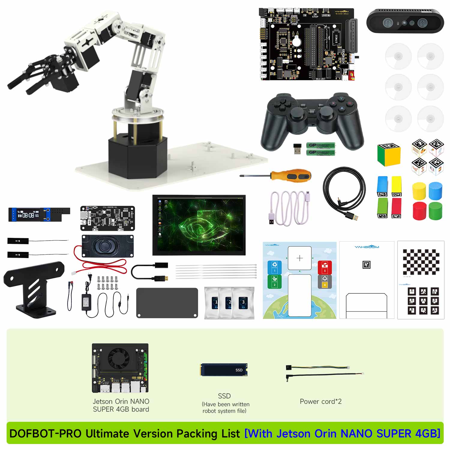 DOFBOT Pro AI Large Language Model  3D Depth Vision Robotic Arm for Jetson NANO 4GB/Orin NANO SUPE/Orin NX SUPER