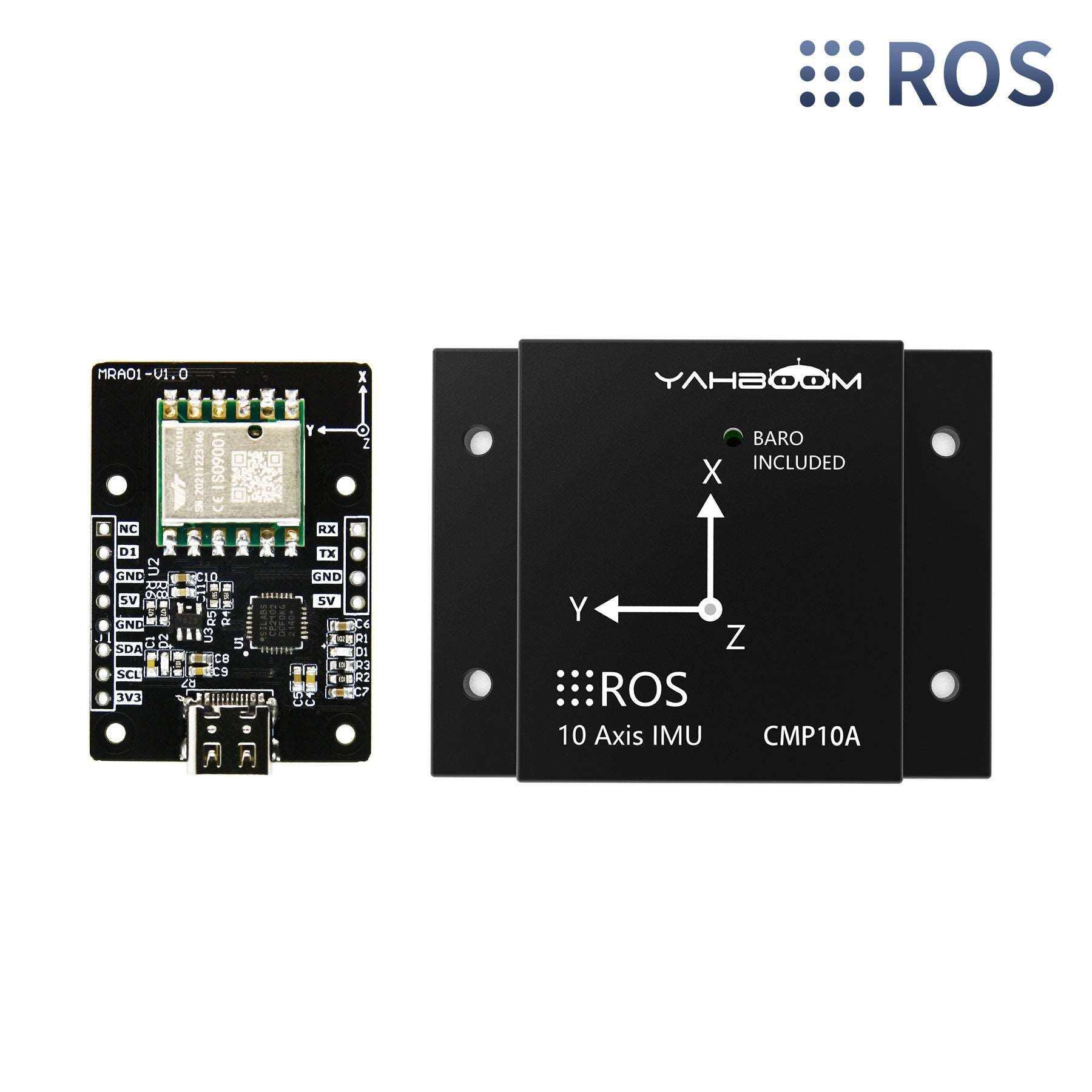 Yahboom IMU 10-Axis Inertial Navigation ARHS Sensor Module with Accelerometer Gyroscope Magnetometer Barometer Air pressure gauge