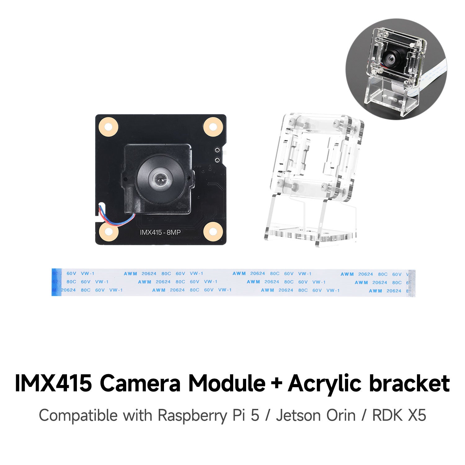 IMX415 8MP camera 95° FOV, built-in IR-CUT Filter&MIPI CSI-2 Interface for RPi 5/Jetson Orin/RDK X5