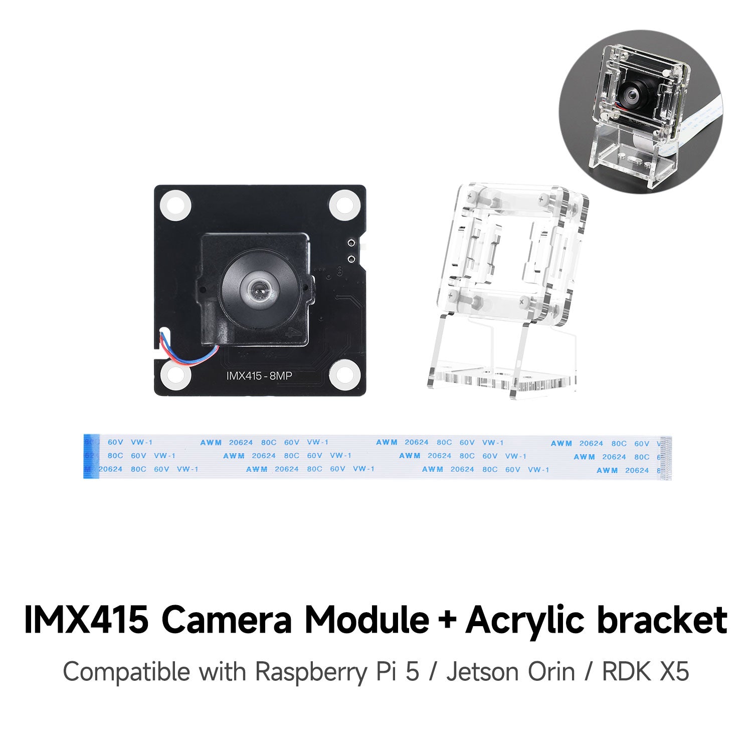 IMX415 8MP camera 95° FOV, built-in IR-CUT Filter&MIPI CSI-2 Interface for RPi 5/Jetson Orin/RDK X5