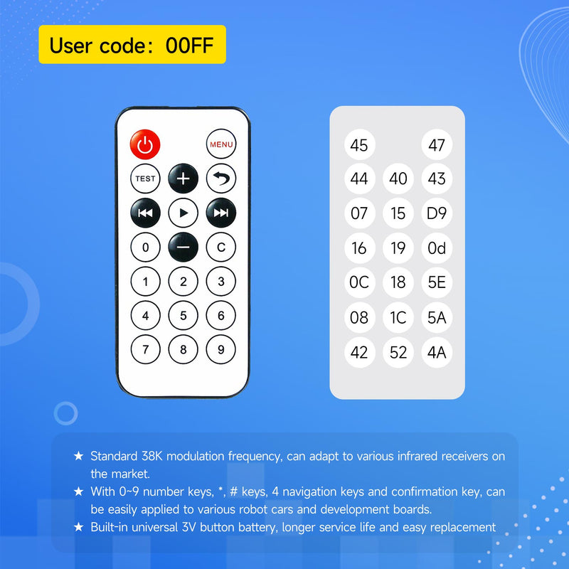 Télécommande infrarouge personnalisée Yahboom