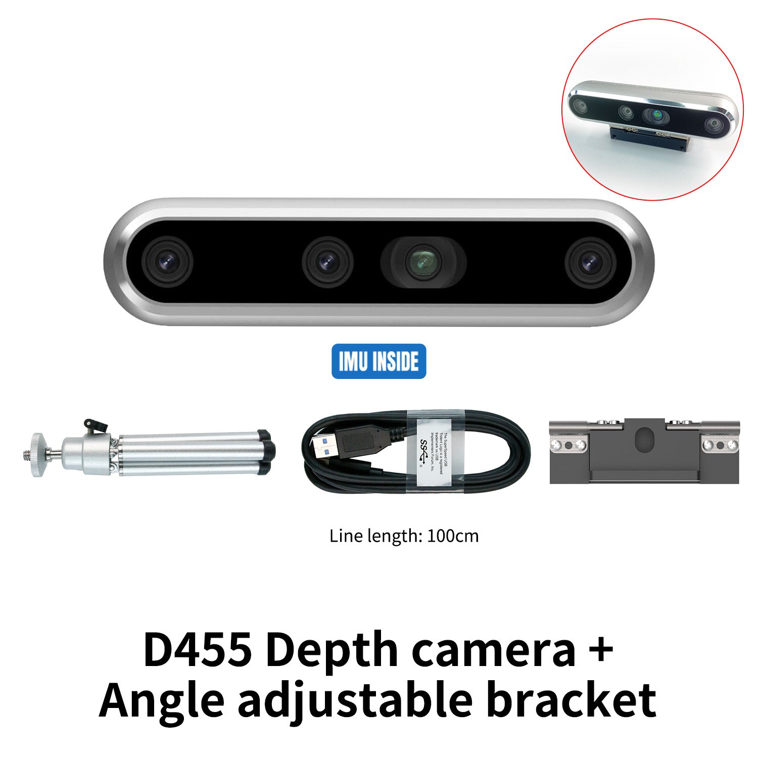 Caméra de profondeur Intel RealSense D435i D455 D435 D415