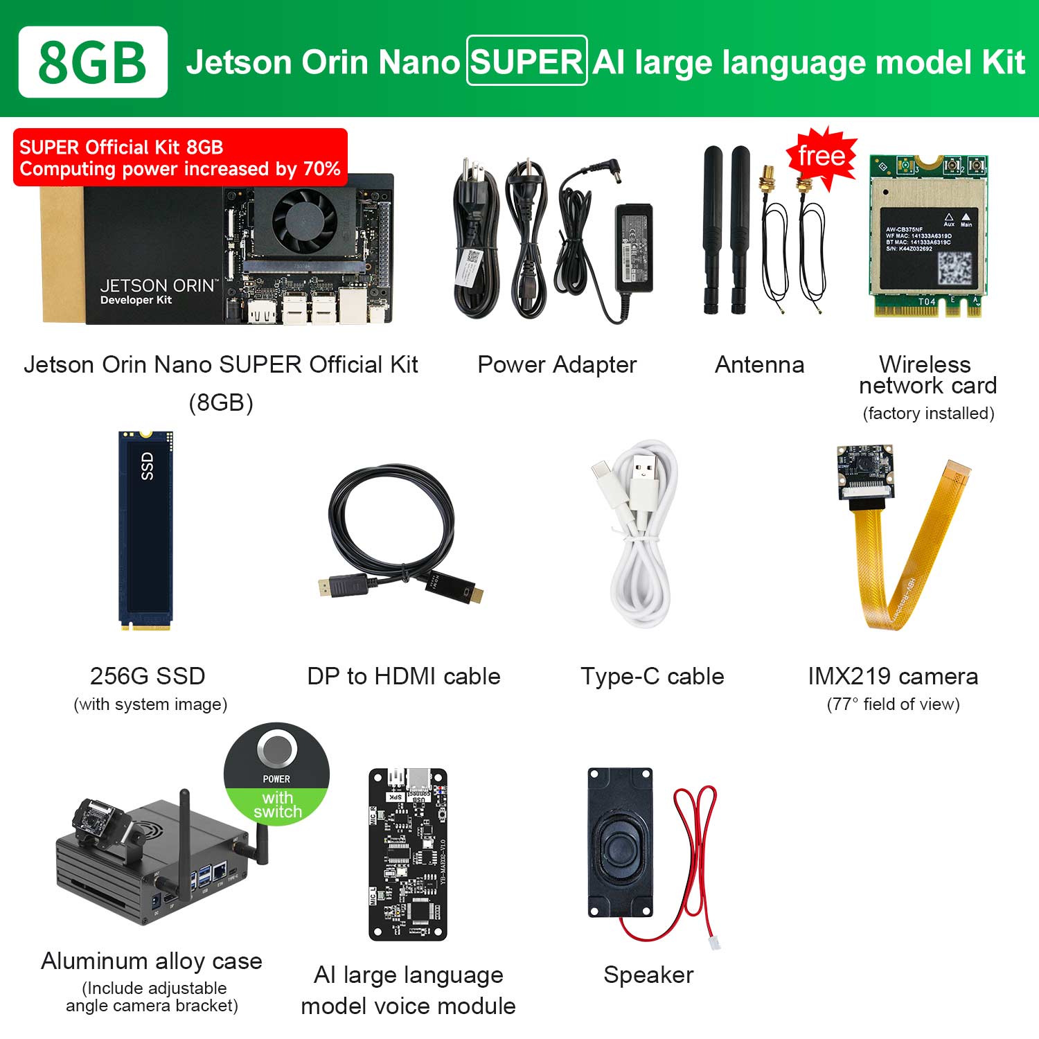 Jetson Orin NANO SUPER Developer Kit(SUB/Official) with 4GB/8GB RAM(34TOPS/67TOPS)
