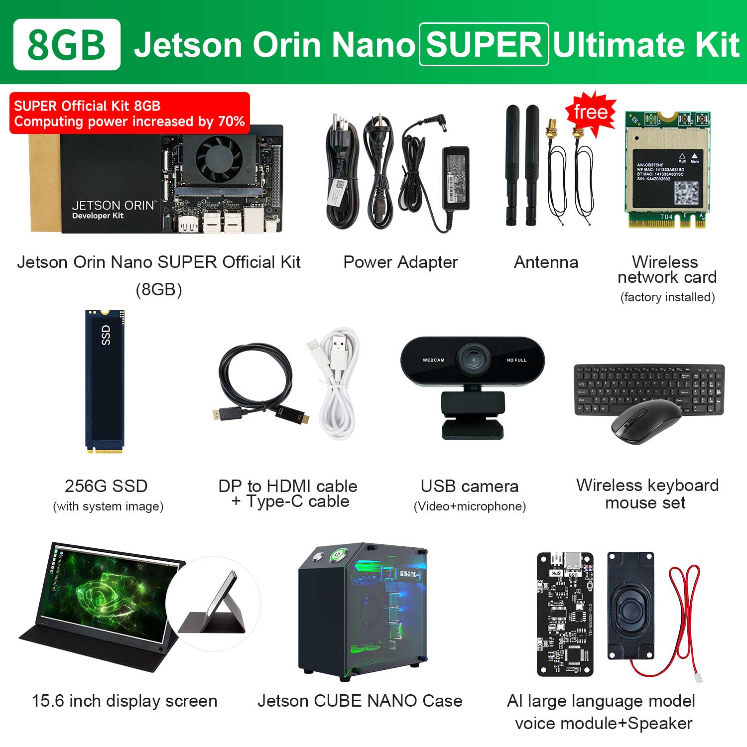 Jetson Orin NANO SUPER Developer Kit(SUB/Official) with 4GB/8GB RAM(34TOPS/67TOPS)