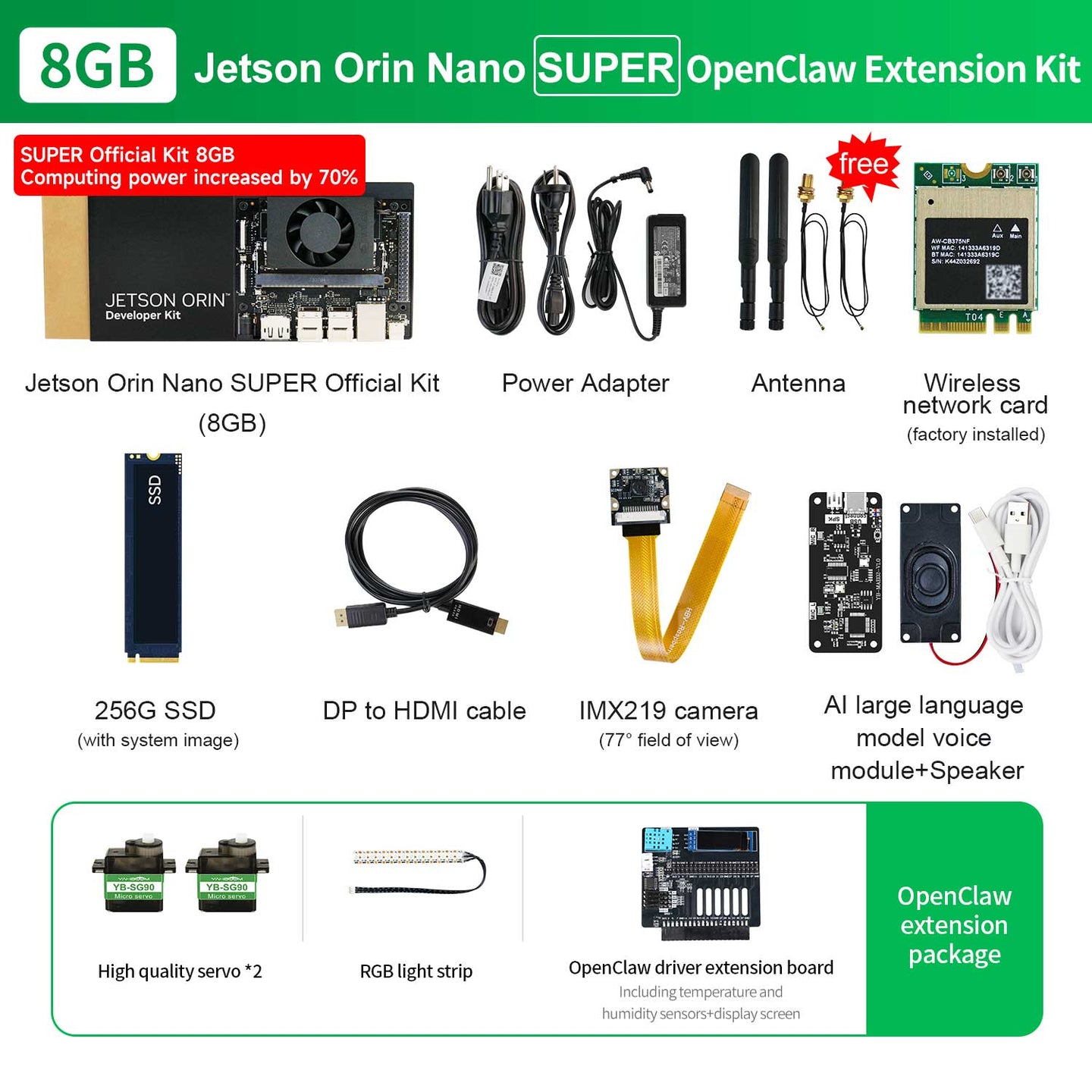 Jetson Orin NANO SUPER Developer Kit(SUB/Official) with 4GB/8GB RAM(34TOPS/67TOPS)
