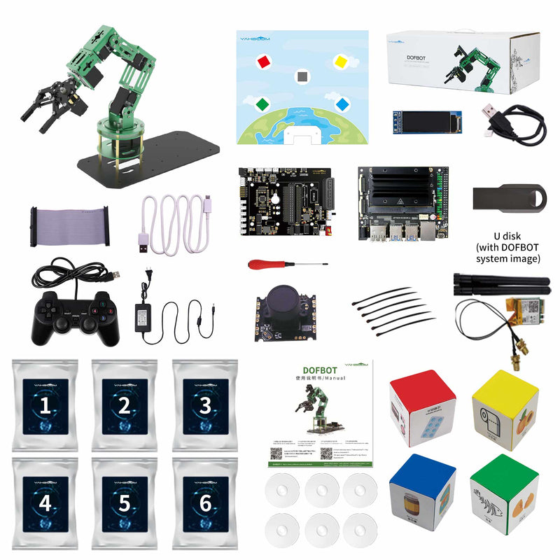 Yahboom DOFBOT AI Vision Robotic Arm with ROS Python programming for Jetson NANO 4GB(B01/SUB)