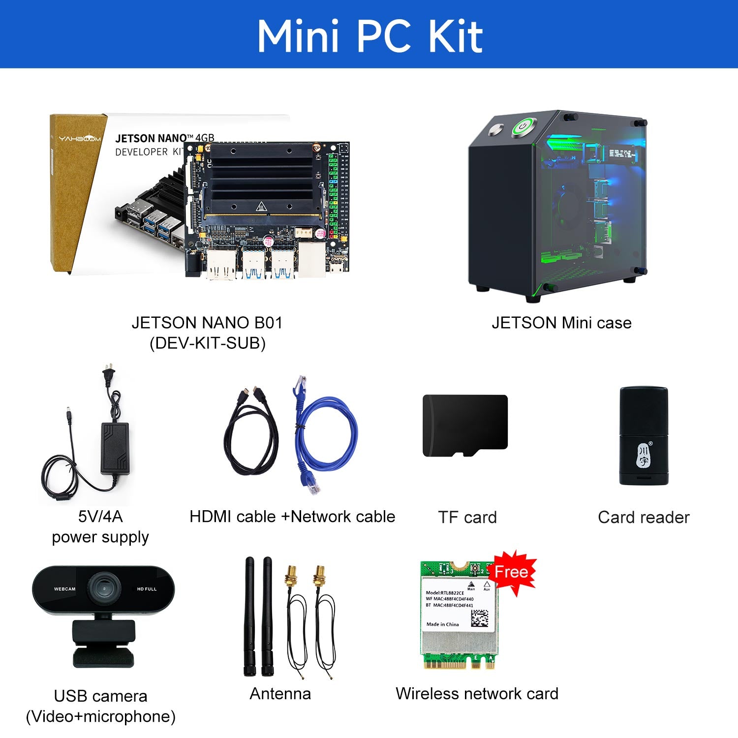 Kit de développement Jetson NANO 4 Go B01 (officiel/SUB)