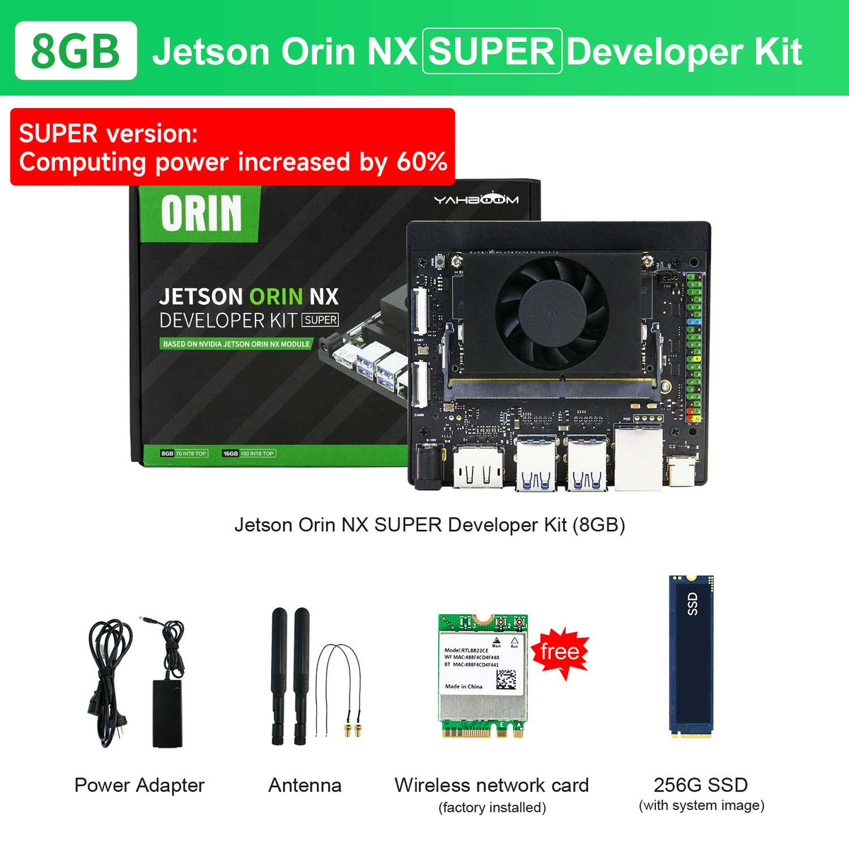 NVIDIA Jetson Orin NX Super Developer Kit for Depth Learning ROS Robot