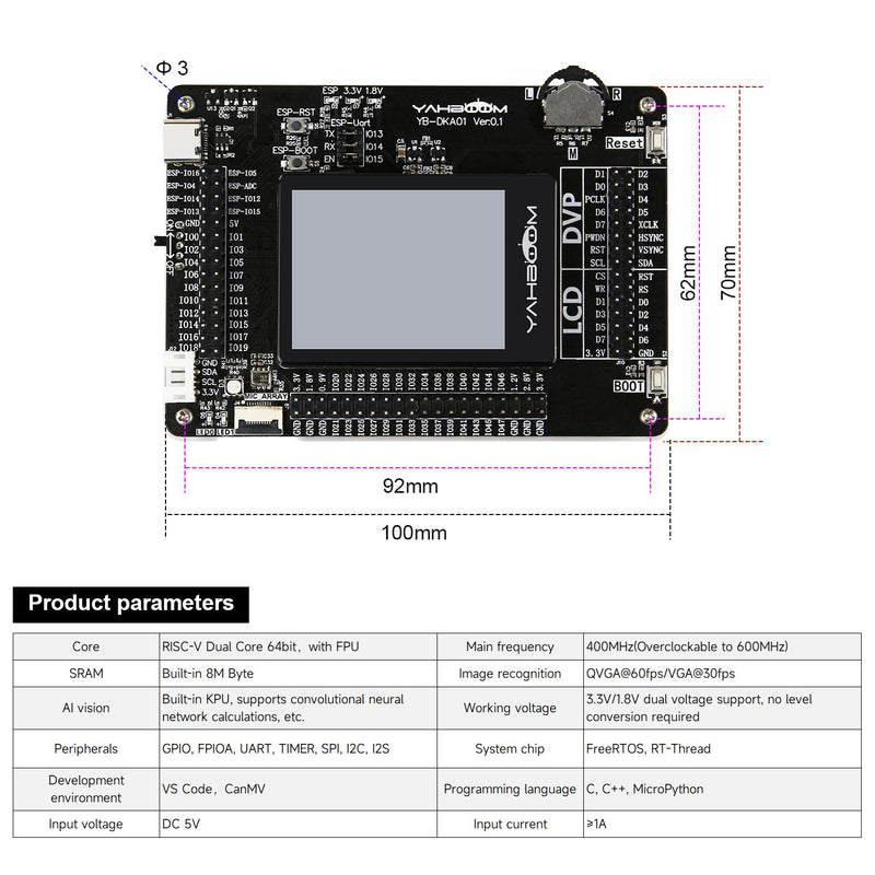 Le kit de développement Yahboom AI-Motion K210 prend en charge la programmation C/MicroPython