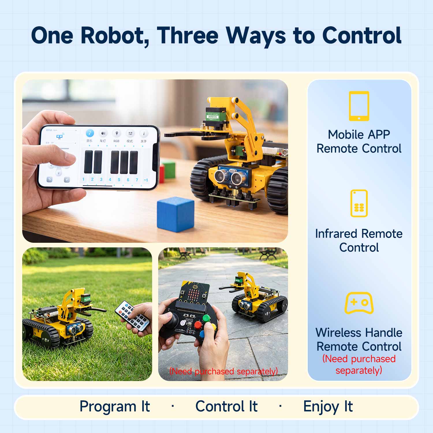 Last:bit Tracked Robot Car for BBC micro:bit, Voice Interaction, MakeCode/MicroPython Programming, STEM Education